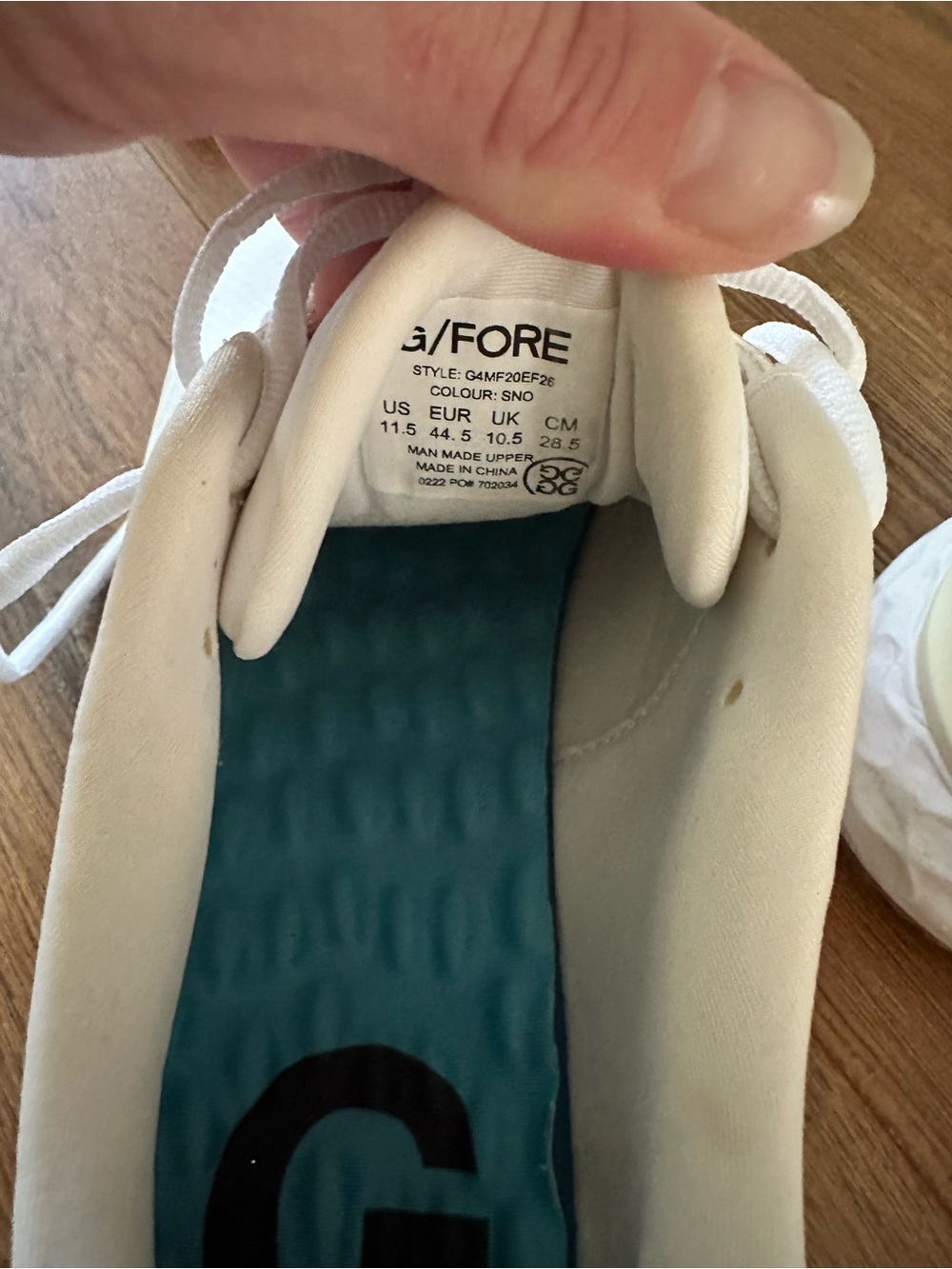 White Golf Shoes with G4 Insole - Picture 2 of 7